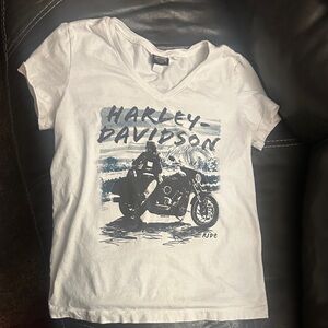 Harley-Davidson Women’s White and Black Motorcycle Tee